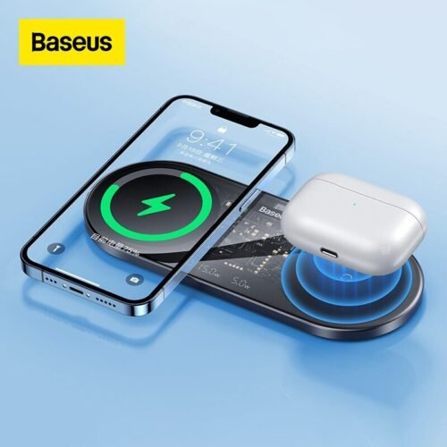 Baseus 20W Dual Wireless Chargers for iPhone 12 13 Airpod Pro Fast Qi Wireless Charger for Samsung Xiaomi 12 Pro Charging Pad 1