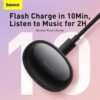 Baseus Official E2 TWS Wireless Earphone Bluetooth 5.2 Headphones, 0.06 Second Delay, Flash charge in 10min, Music for 2h 3
