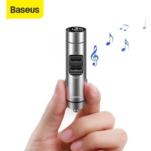 Baseus Dual USB Fast Car Charger FM Transmitter Bluetooth 5.0 Wireless Handsfree Car Audio Receiver MP3 Player Phone Charger 1