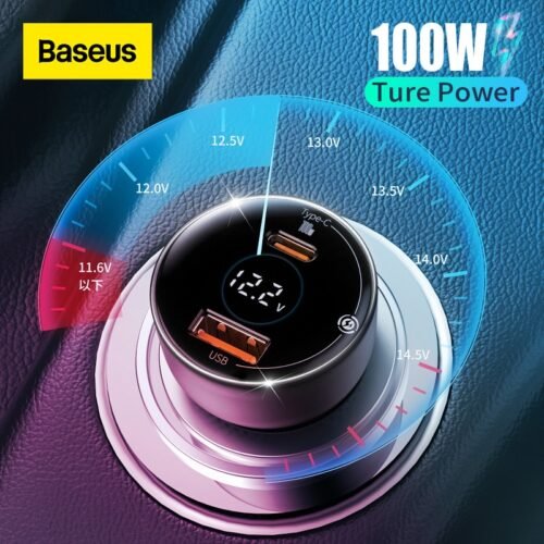 Baseus PD 100W Car Charger Quick Charge QC4.0 QC3.0 PD 3.0 Fast Charging For iPhone 12 Pro Max Samsung XiaoMi Car Phone Charger 1