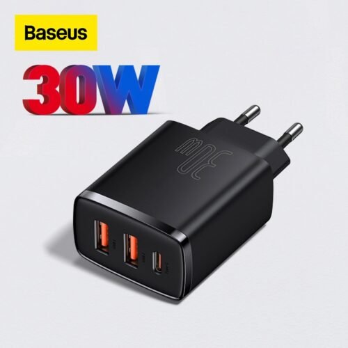 Baseus 30W USB Charger QC3.0 PD3.0 Type C PD Fast Charging 3 Ports Quick Phone Charger For iPhone 13 Pro Max Xiaomi Samsung S22 1