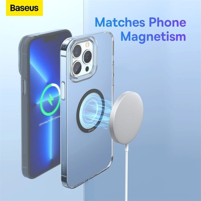 Baseus Magnetic Sticker For Wireless Charger Metal Plate Ring For Magsafe Phone Holder Iron Sheet Magnet For iPhone 13 12 11 XS 4