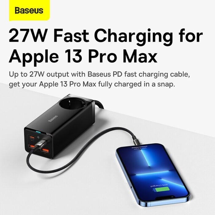 Baseus 100W GaN3 Pro Desktop Charger Power Strip Charging Station Fast Charger For iphone 13 12 Pro Max  Xiaomi Samsung Laptop 6