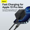 Baseus 20W USB C Cable For iPhone 13 12 11 Pro Max Mini Auto Power-Off Fast Charging Cord For iPad iPhone Charger Cable 4