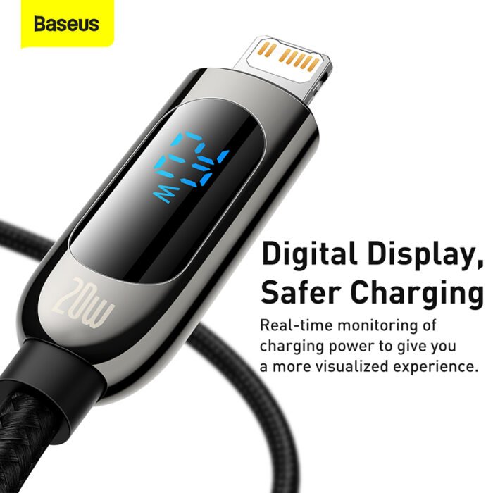 Baseus 20W PD USB C Cable Fast Charging Cable for iPhone 13 12 11 Pro Max XR Digital Display Mobile Phone Data Cord for iphone 2