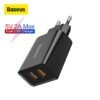 Baseus Dual USB Charger EU Plug 2.1A Max Fast Charging Portable Phone Charger Mini Wall Adapter Charger 1