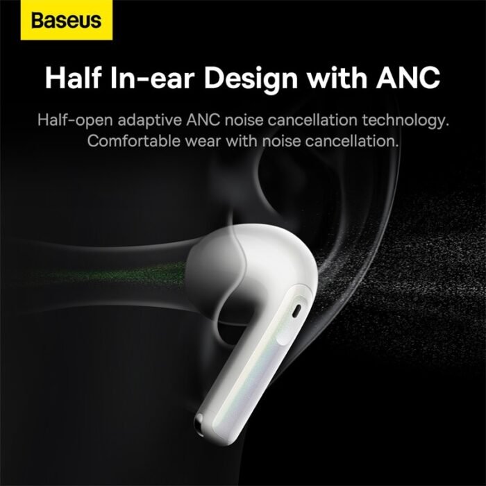 Baseus Storm3 ANC TWS Bluetooth Earphones Wireless 5.2 headphones ,Half In-ear Design, 6-Mic ENC, Adaptive Noise Cancellation 2
