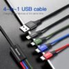 Baseus 4 in 1 USB Type C Cable for iPhone 11 Pro Max 3 in 1 USB Cable USB C Cable for Samsung Xiaomi Note 8 Pro Micro USB Cable 3