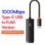 BASEUS USB C Ethernet Network Adapter for Macbook Pro Air USB to RJ45 Ethernet Adapter for Xiaomi Mi TV Box S Network Card 13