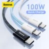 Baseus 100W USB C Cable USB C To USB Type C Cable For Macbook Pro ipad PD Fast Charger Cord Type-c Cable For Xiaomi  Samsung 1