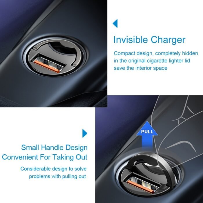 Baseus Car Charger Type-C Quick Charge 4.0 3.0 For Iphone Huawei Xiaomi Samsung PD 3.0 Fast Charging USB Phone Mini Charger 6