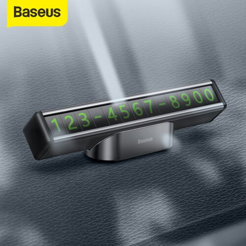 Baseus Car Temporary Parking Card Metal Telephone Number Holder 2 Sides Car Number Sticker Number Plate For Car 1