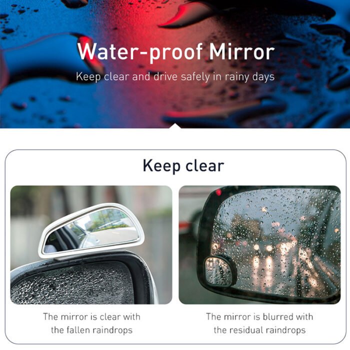 Baseus 1 Pair Car Blind Spot Mirror Car Rearview Auxiliary Mirror HD Large View Convex Glass Wide Angle Rear View Mirror 4
