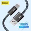 Baseus 100W USB Cable 6A Fast Charging Charger Wire Cord For Samsung S22 S21 Ultra Data USB C Phone Cable For Xiaomi Mi 10 1