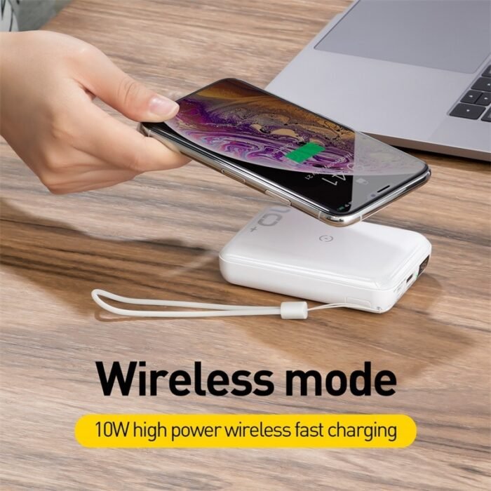 Baseus 10000mAh Qi Wireless Charger Power Bank USB PD Fast Charging Powerbank Portable External Battery Charger For Phone 4