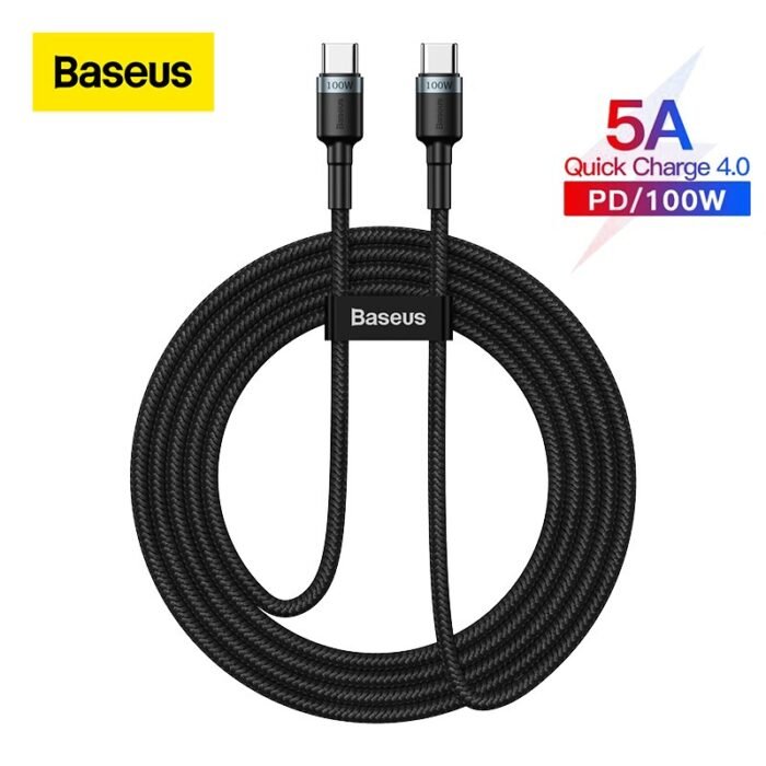 Baseus USB C to USB Type C Cable for MacBook Pro Quick Charge 3.0 100W PD Fast Charging for Samsung Xiaomi mi Charge Cable 1