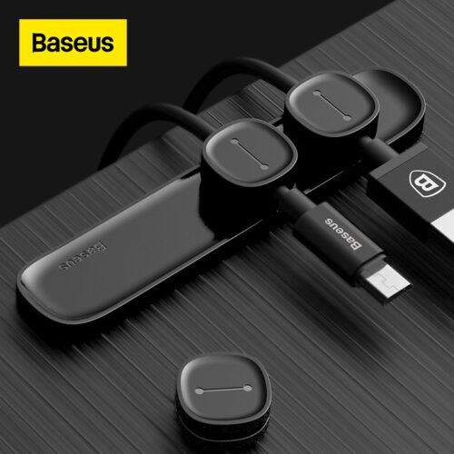 Baseus Cable Organizer Magnetic Cable Management USB Cables Holder Silicione Flexible Desktop Clips for Mouse Wire Organizer 1