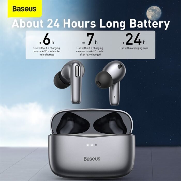 Baseus Official S2 TWS ANC True Wireless Earphones Active Noise Cancelling Bluetooth Headphone, Support Wireless Charging 3