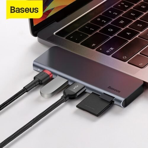Baseus USB C HUB to Multi USB 3.0 USB HUB for MacBook Air 2016 TF SD Card Reader PD 60W Fast Charge Type-C USB HUB Adapter 1