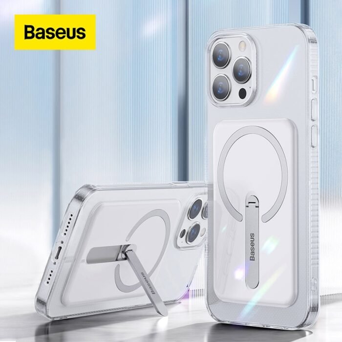 Baseus Magnetic Phone Case For iPhone 13 Pro Max Case Transparent Bracket Case Phone Covers for iPhone 13 Pro Magnet Back Cover 1
