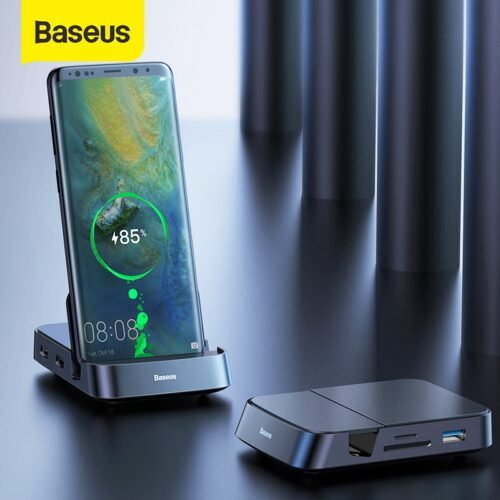 Baseus USB C HUB Dock Station USB 3.0 for Samsung S20 Note 20 HDMI-compatible Card Reader Type C USB Splitter for Huawei P40 1