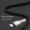 Baseus USB Cable for iPhone 11 12 Pro Max Xs Xr X 2.4A Fast Charging Cable for iPhone Cable 7 SE 8 Plus Charger for iPad air 5
