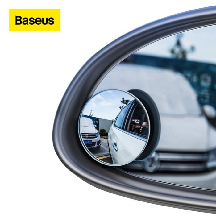 Baseus 2Pcs Car Mirror HD Convex Mirror Blind Spot Auto Rearview Mirror 360 Degree Wide Angle Vehicle Parking Rimless Mirrors 1