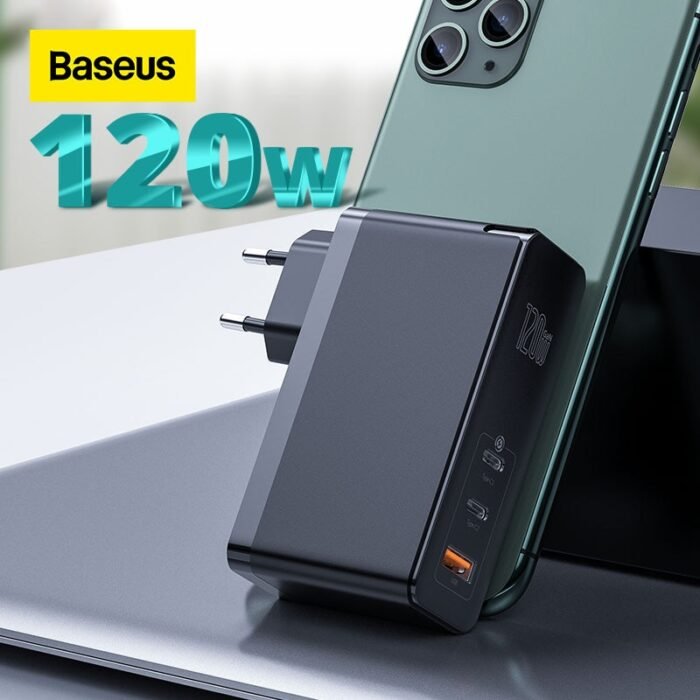 Baseus GaN Charger 120W USB C PD Fast Charger QC4.0 QC3.0 Quick Charge Portable Phone Charger For iPhone Macbook Laptop Tablet 1