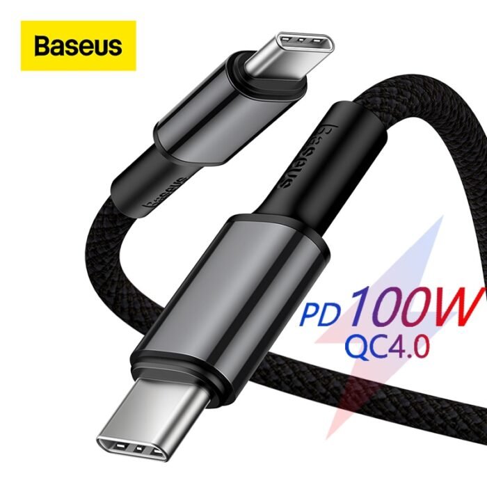 Baseus USB C To USB Type C Cable 100W PD Fast Charger Cord For Macbook for iPad Pro2020 Xiaomi mi 9 10 Samsung S20 Type-C Cable 1