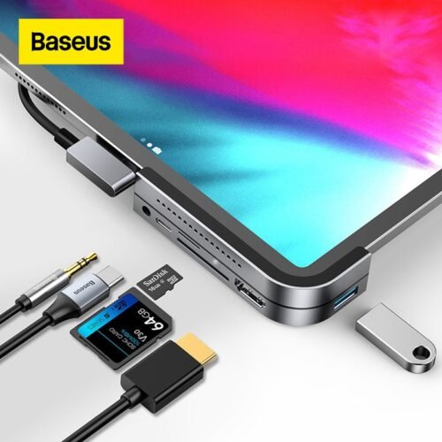 Baseus USB C HUB to USB 3.0 HDMI-compatible USB HUB for iPad Pro Type C HUB for MacBook Pro Docking Station Multi 6 USB Ports 1