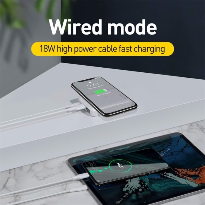 Baseus 10000mAh Qi Wireless Charger Power Bank USB PD Fast Charging Powerbank Portable External Battery Charger For Phone 3