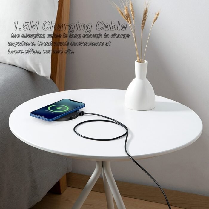 Baseus 15W Wireless Charger For iPhone 12 Samsung XiaoMi LED Display Desktop Wireless Charging Pad For Airpods Portable Charger 5