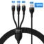 Baseus 3 in 1 USB Type C Cable 100W Fast Charging Data Cable for iPhone 13 Pro Phone Charger for Xiaomi Samsung Micro USB Cable 10