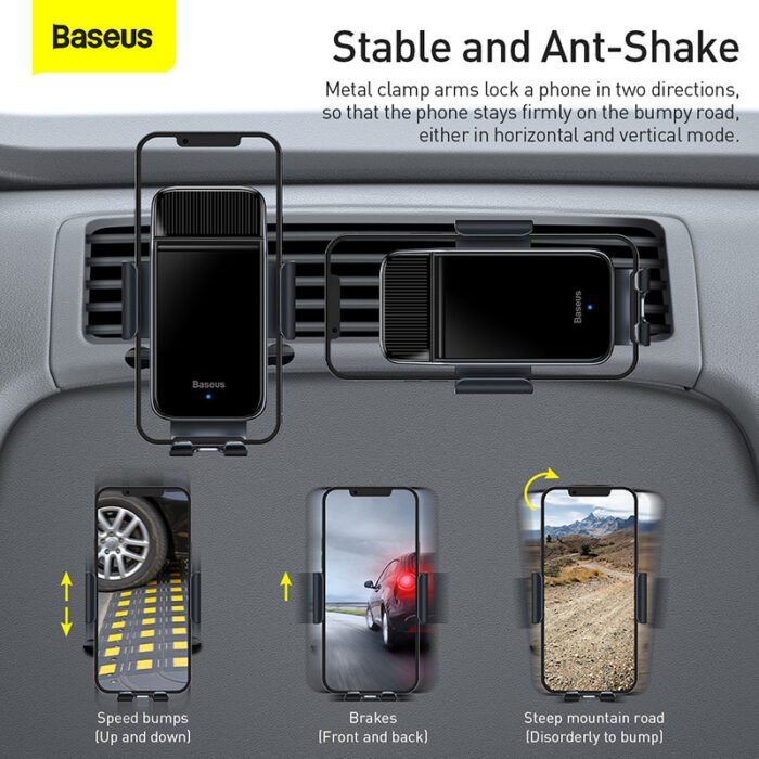 Baseus Magnetic Car Phone Holder Solar Power Car Mount Stand Mobile Phone Holder For iPhone 12 13 Samsung Car Holder 3