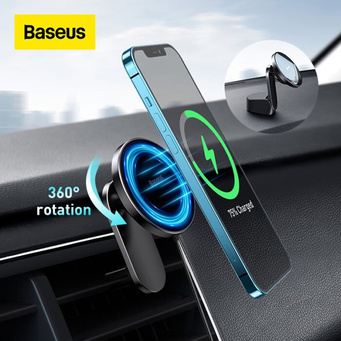 Baseus Magnetic Car Phone Holder Wireless Charger for iPhone 13 iPhone 12 Pro Max Wireless Charging Car Charger Phone Holder 1