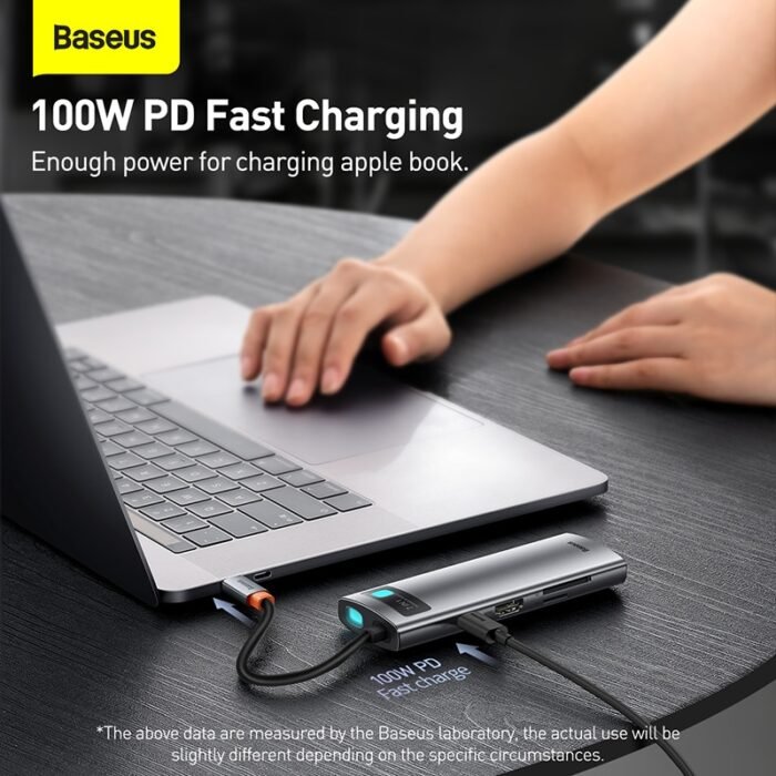 Baseus USB C HUB to HDMI-compatible USB 3.0 Adapter PD 100W 7 in 1 Type C HUB Dock Station for MacBook Pro Air USB C Splitter 4