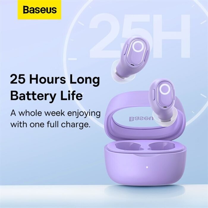 Baseus WM02 Wireless Earphones TWS Bluetooth 5.3 Headphones, Mini and compact Comfortable wear, 25 hours Long Battery Life 2