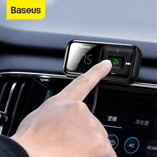 Baseus FM Transmitter Car Bluetooth 5.0 FM Radio Modulator Car Kit 3.1A USB Car Charger Handsfree Wireless Aux Audio MP3 Player 1