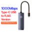 BASEUS USB C Ethernet Network Adapter for Macbook Pro Air USB to RJ45 Ethernet Adapter for Xiaomi Mi TV Box S Network Card 10