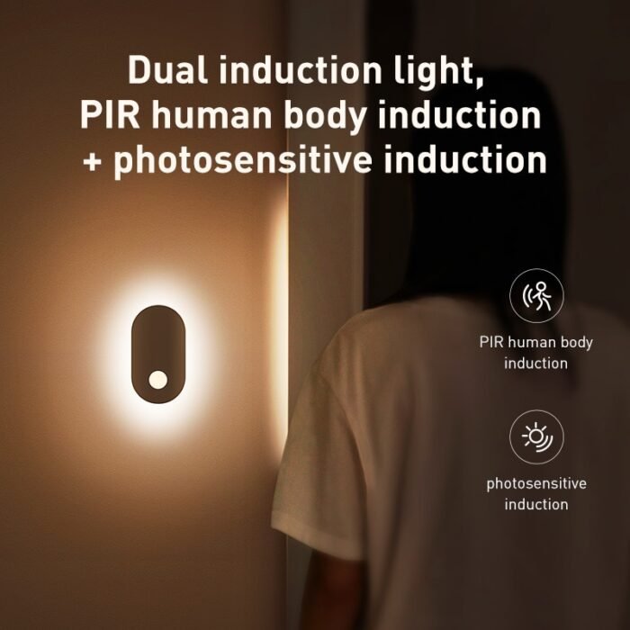 Baseus Magnetic Night Light Human Body Induction Night Light Led Lamp Rechargeable Body Automatic Induction Lamp Wall Light 2