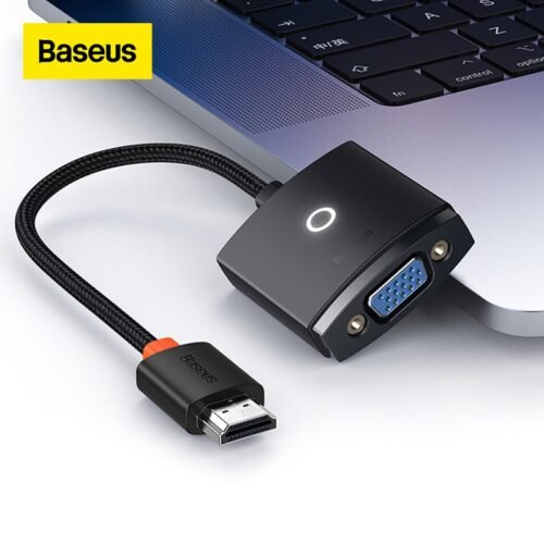 Baseus 1080P HDMI-Compatible to VGA Adapter HD Digital Male To Female Cable Converter for Xbox PS5 PS4 TV Box Laptop Projector 1