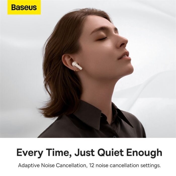 Baseus Storm3 ANC TWS Bluetooth Earphones Wireless 5.2 headphones ,Half In-ear Design, 6-Mic ENC, Adaptive Noise Cancellation 3