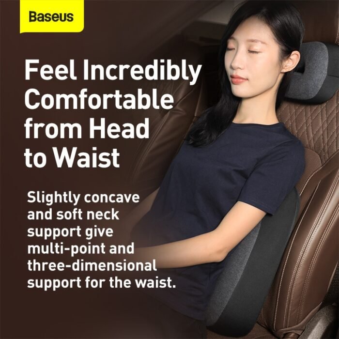 Baseus Floating Car Waist Pillow Auto Headrest Pillow Neck Memory Lumbar Support  3D Memory Foam Seat Covers Car Styling 3