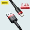 Baseus 2.4A Fast Charging USB Cable for iPhone 12 11 Pro Max Xs Xr X 8 Plus Cable for iPhone 7 SE ipad air mini 4 Charger Cable 1