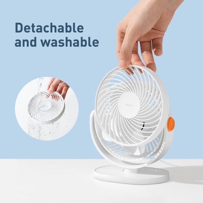 Baseus Desktop Fan Portable Fan Adjustable Angle For Office Cooling USB Mini Air Cooler Summer Hanging Fan White Household 5