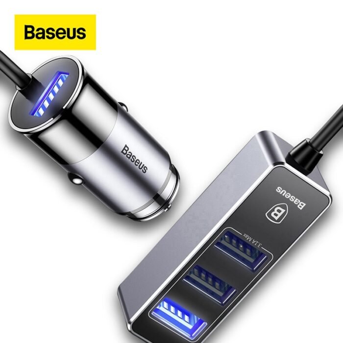 Baseus 4 USB Fast Car Charger For iPhone iPad Samsung Tablet Mobile Phone Charger 5V 5.5A Car USB Charger Adapter Car-Charger 1