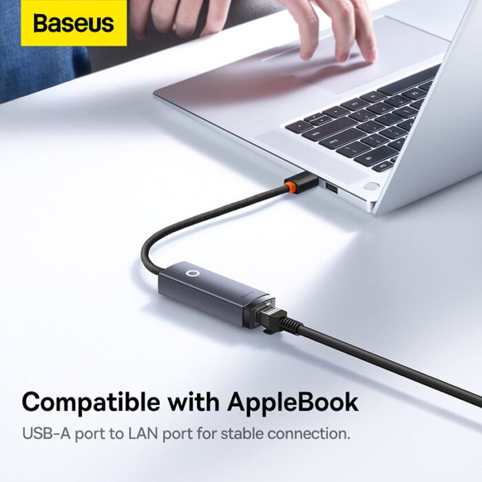 BASEUS USB C Ethernet Network Adapter for Macbook Pro Air USB to RJ45 Ethernet Adapter for Xiaomi Mi TV Box S Network Card 6