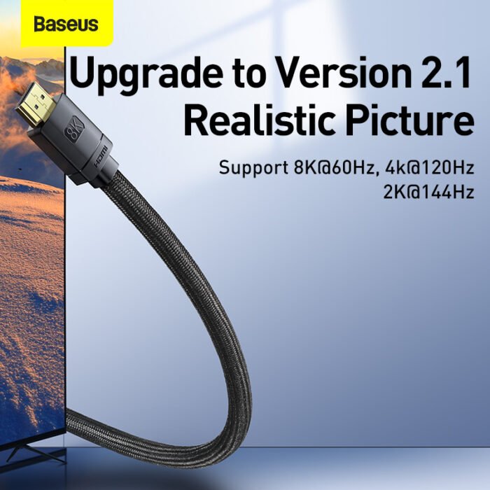 Baseus 8K HDMI-compatible Cable for Xiaomi Mi Box 8K/60Hz 4K/120Hz 48Gbps Digital Cables for PS5 PS4 Laptops Monitor Splitter 2