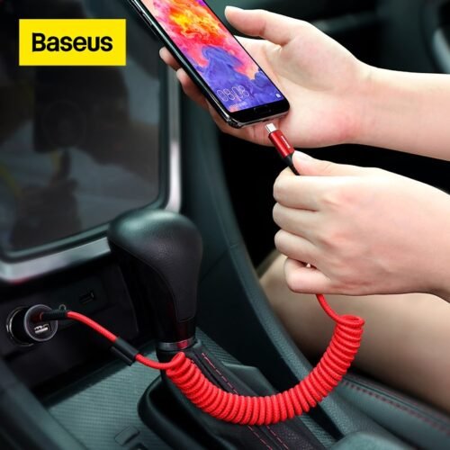 Baseus Spring USB Type C Cable for Xiaomi Mi 9 Huawei P30 Lite Samsung S10 2A USB C Fast Chagrge Cable Retractable Type C Cable 1