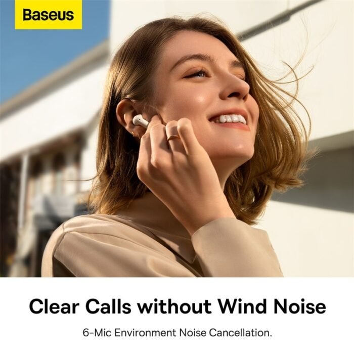 Baseus Storm3 ANC TWS Bluetooth Earphones Wireless 5.2 headphones ,Half In-ear Design, 6-Mic ENC, Adaptive Noise Cancellation 4